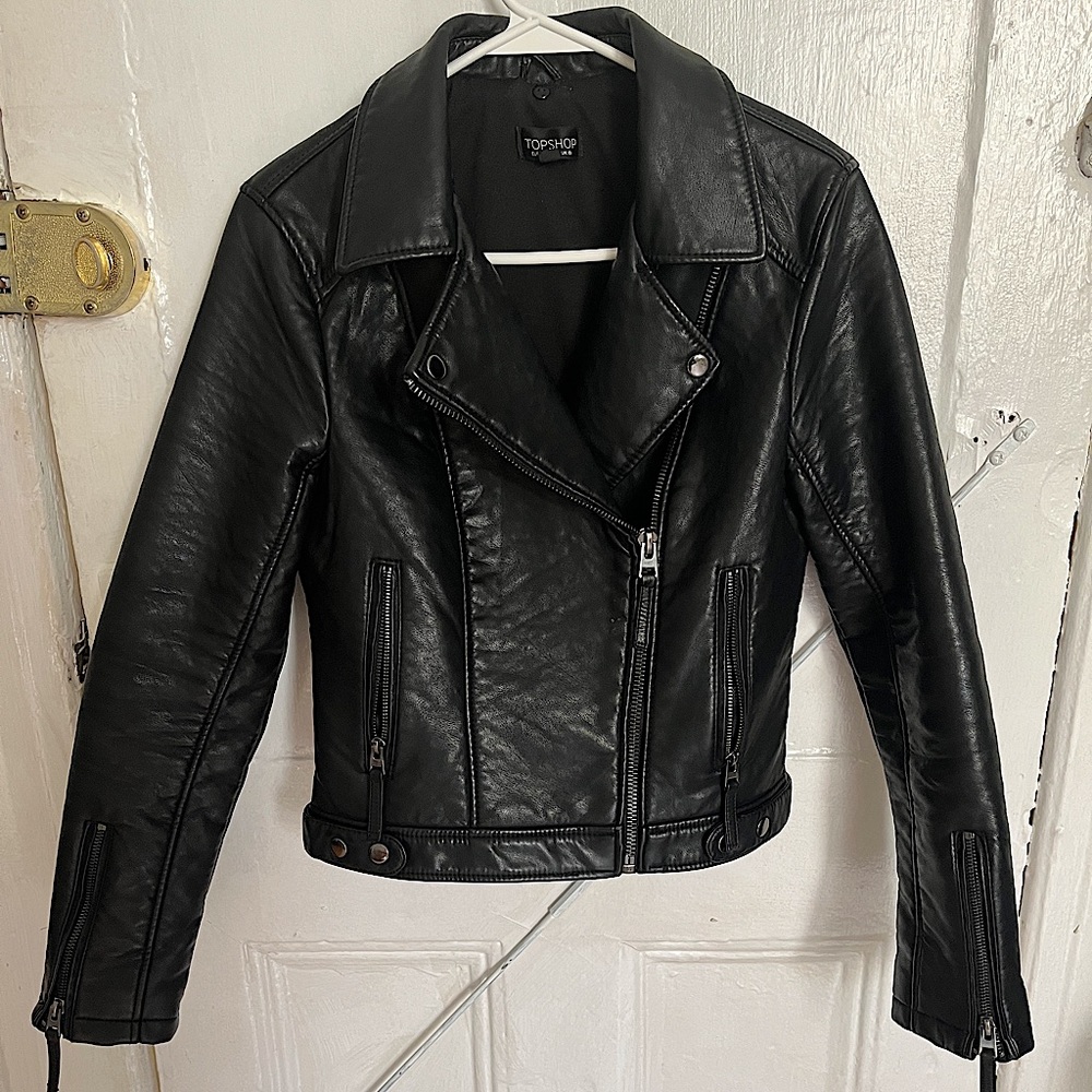 Topshop Faux-Leather Jacket